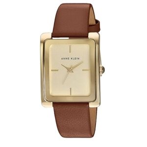 Stylish Women's Leather Strap Watch Brown /Gold